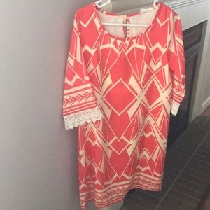 Coral patterned dress